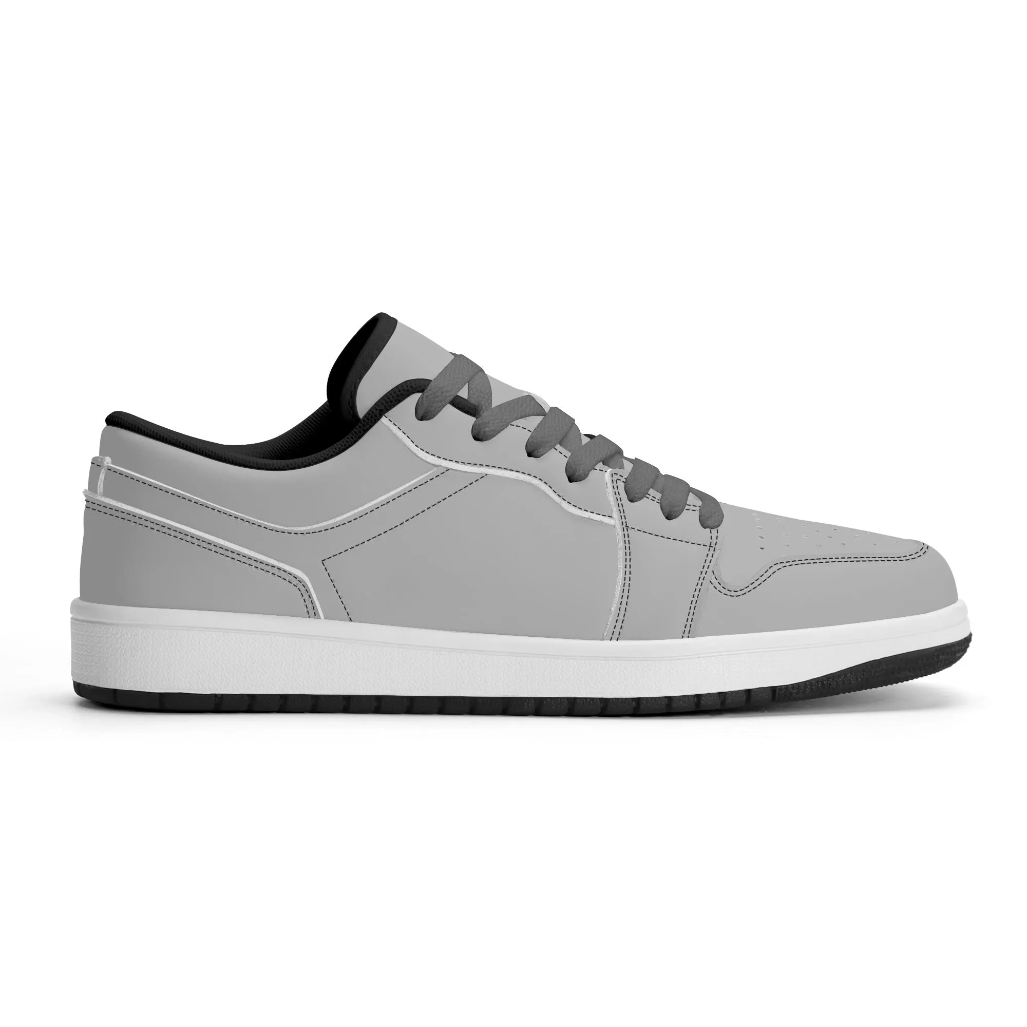 Silberne Low Top Leder Sneaker für Damen