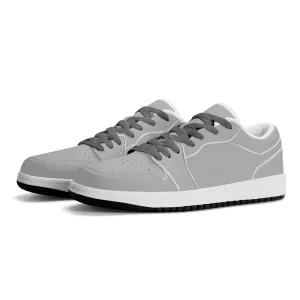 Silberne Low Top Leder Sneaker für Damen