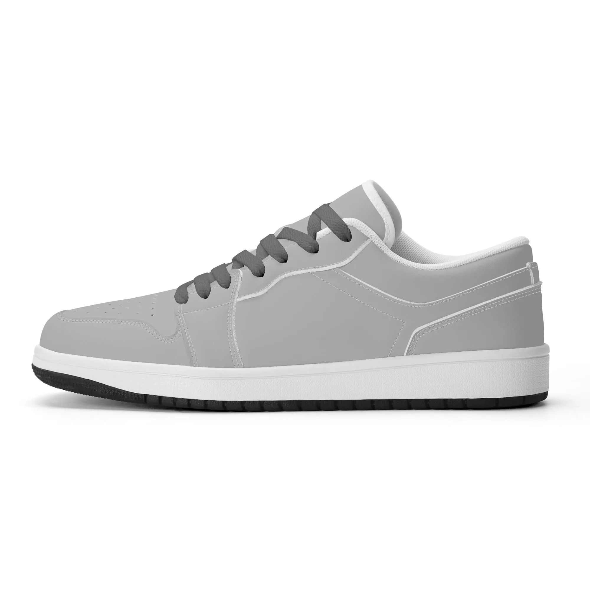 Silberne Low Top Leder Sneaker für Damen