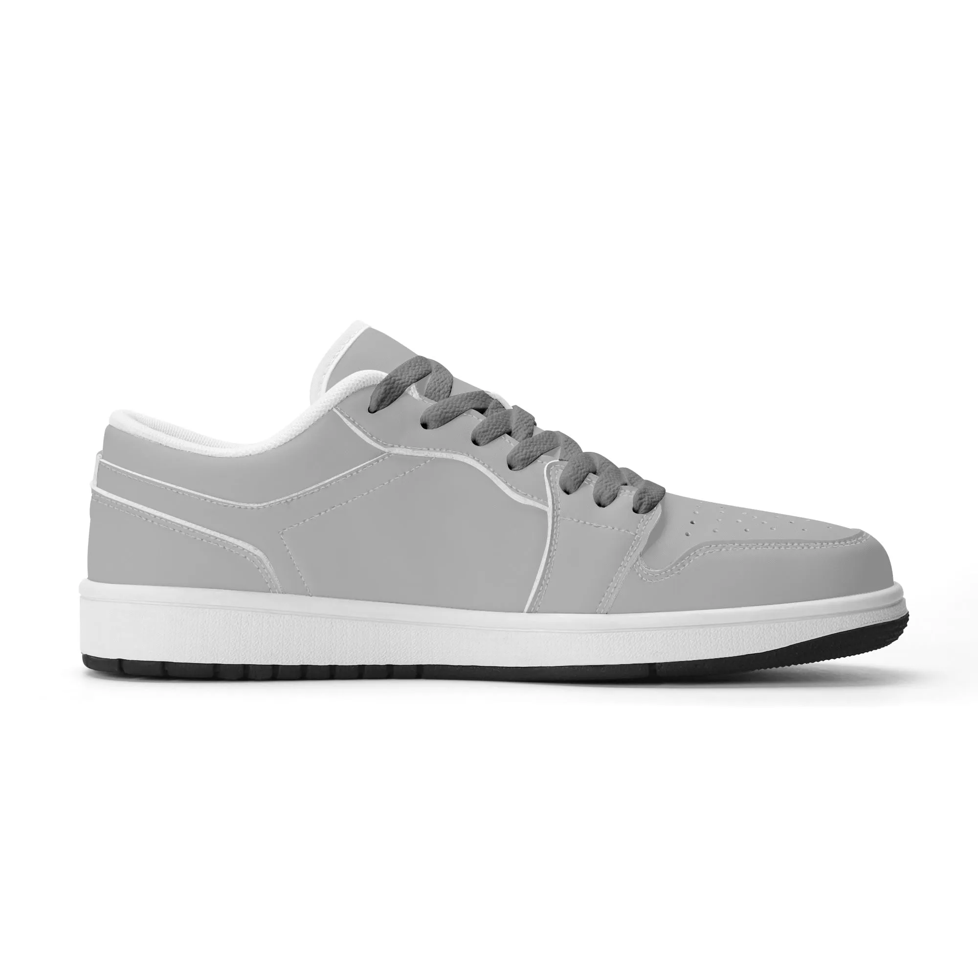 Silberne Low Top Leder Sneaker für Damen