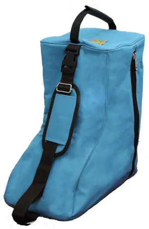 Tahoe Tack Triple Layer Padded Western Boot Carry Bag, Sky Blue/ Chocolate Trim