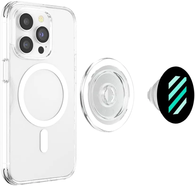 Teal Aqua Stripe Shades Teal Aqua Graphic PopSockets PopGrip for MagSafe