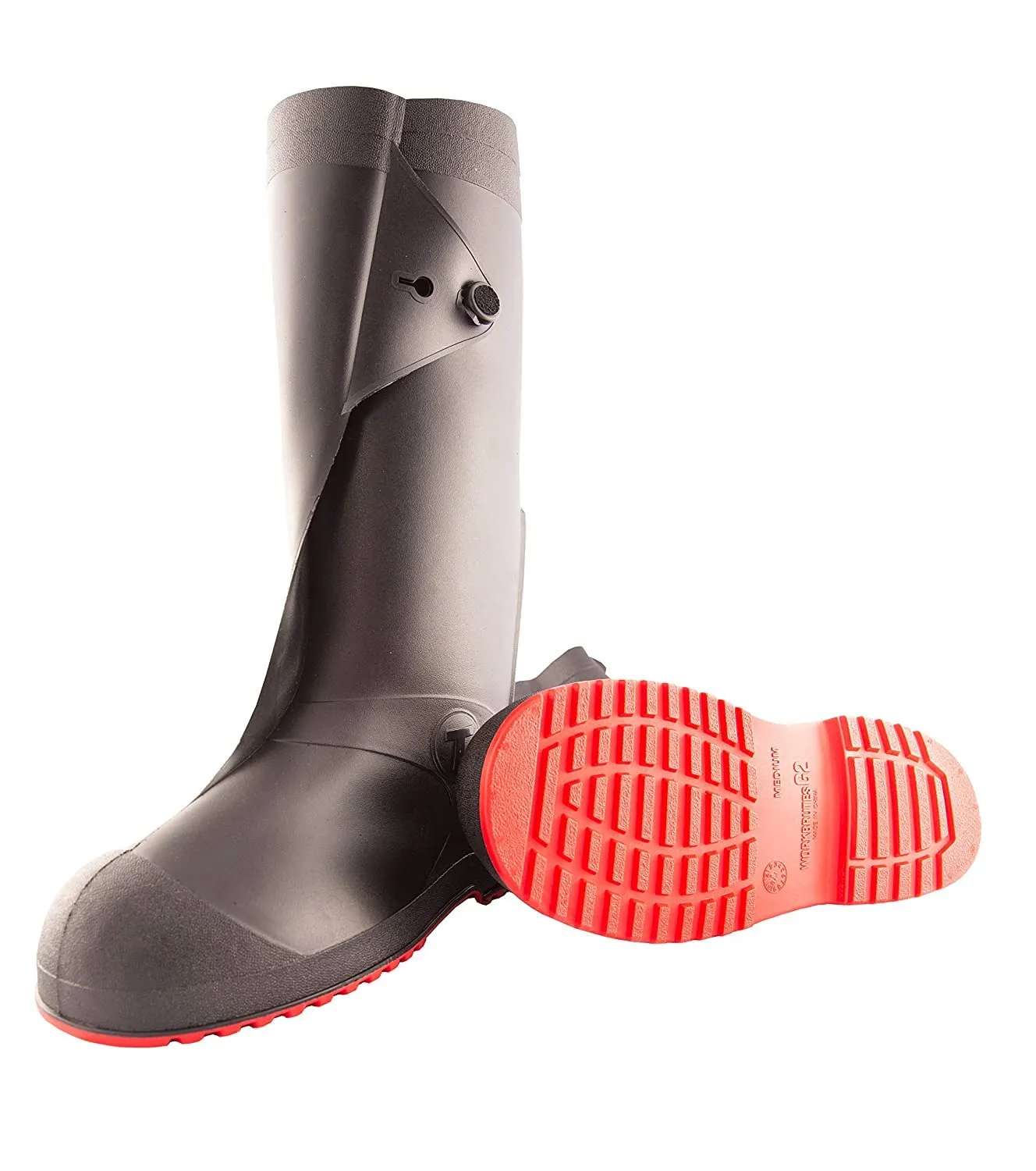 Tingley Workbrutes G2 45851 Cleated Work Boot Overshoe, 17-Inch Height, 2X, Black/Red