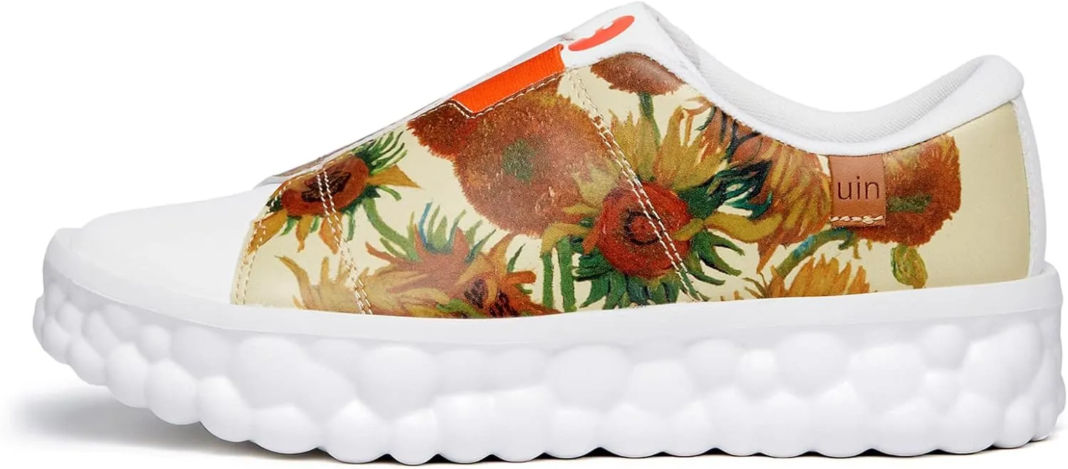 UIN Men's Fashion Sneakers Lightweight Walking Casual Slip Ons Art Painted Athletic Travel Skate Shoes Las Ramblas