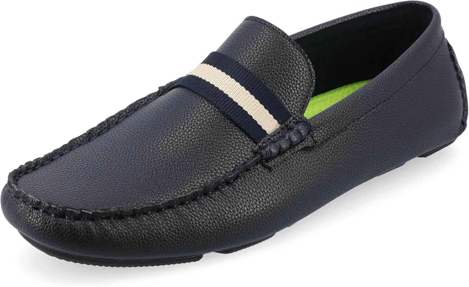 Vance Co. Mens Griffin Slip-on Driving Loafer Grain Textured Tru Comfort Foam Square Toe Casual Dress Shoe Blue 11 Medium MENS US
