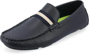 Vance Co. Mens Griffin Slip-on Driving Loafer Grain Textured Tru Comfort Foam Square Toe Casual Dress Shoe Blue 11 Medium MENS US