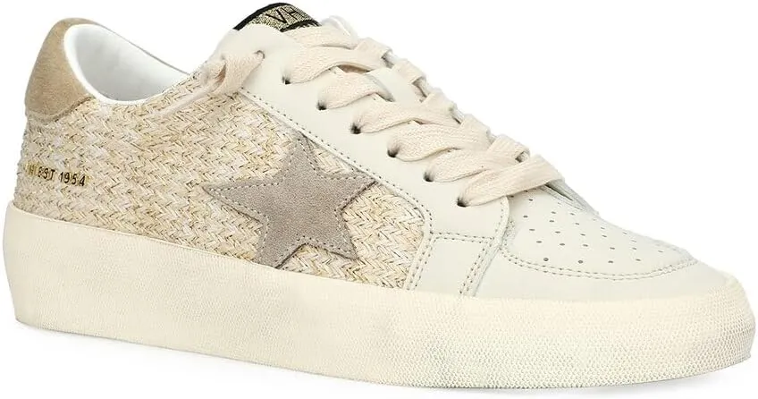 VINTAGE HAVANA Women's Reflex Sneaker, Natural/Gold, 8