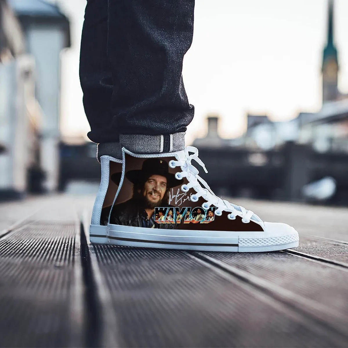 waylon jennings ladies high top sneakers