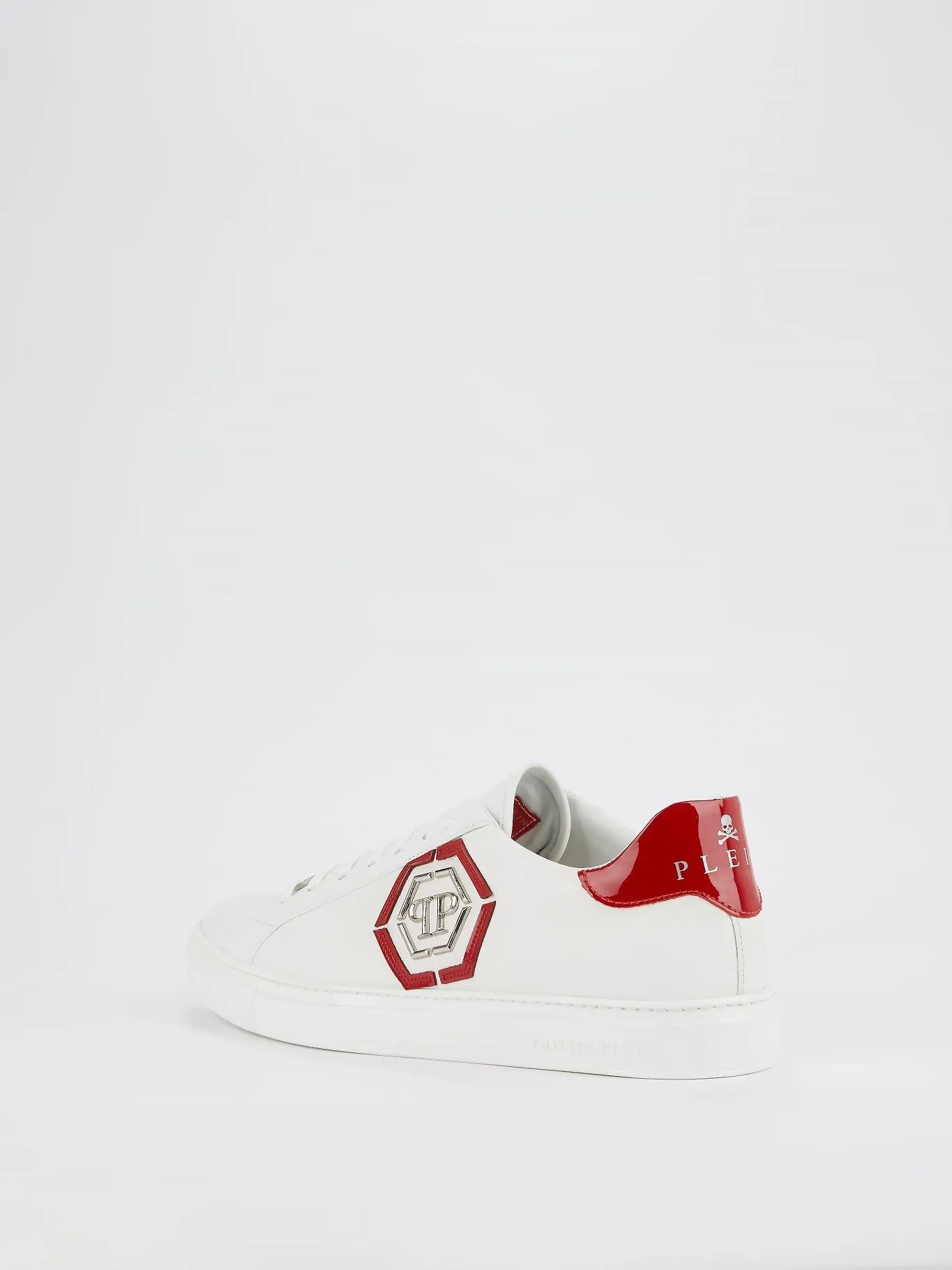 White Low Top Monogram Sneakers