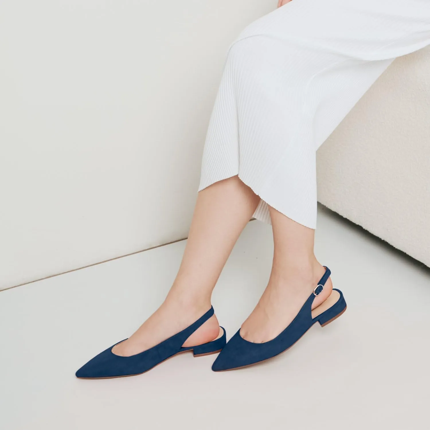 Women Slingback Flat Pointed Toe Shoes for Dressy,Casual,Work,Wedding