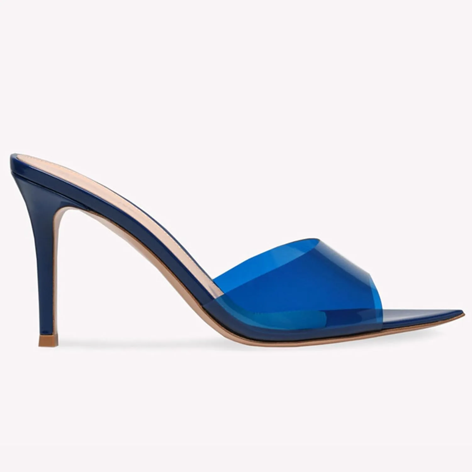 Women's Clear Pointed Toe Slingback Stilettos Heel Sandals Fashion Sexy Comfortable Summer Open Toe Backless Slip On Dress Slides Sandals for Casual Outdoor Party Work Wedding