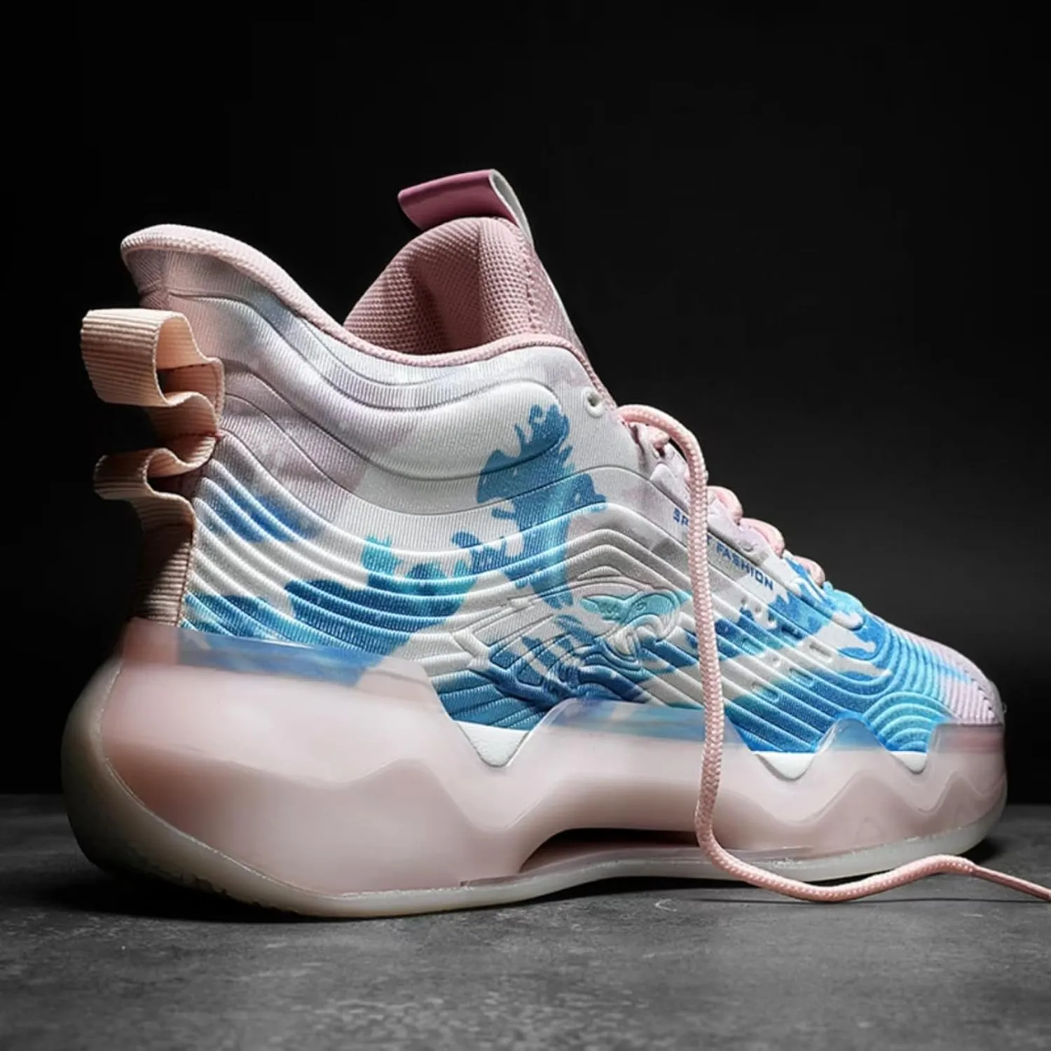Womens Fashion Colorful Painting High Top Basketball Shoes Casual Lace Up Running Sneakers Tennis Outdoor Sport Shoes