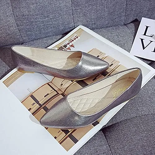 Women's Fashion Pointed Toe Ballets Flat Shoes Casual Simple Slip on Walking Driving Shoes
