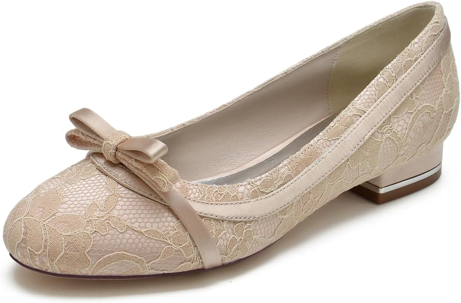 Women's Flats Slip On Floral Ballet Flat Comfortable Lace Flats Closed Prom Evening Bridal Party Dress Shoes