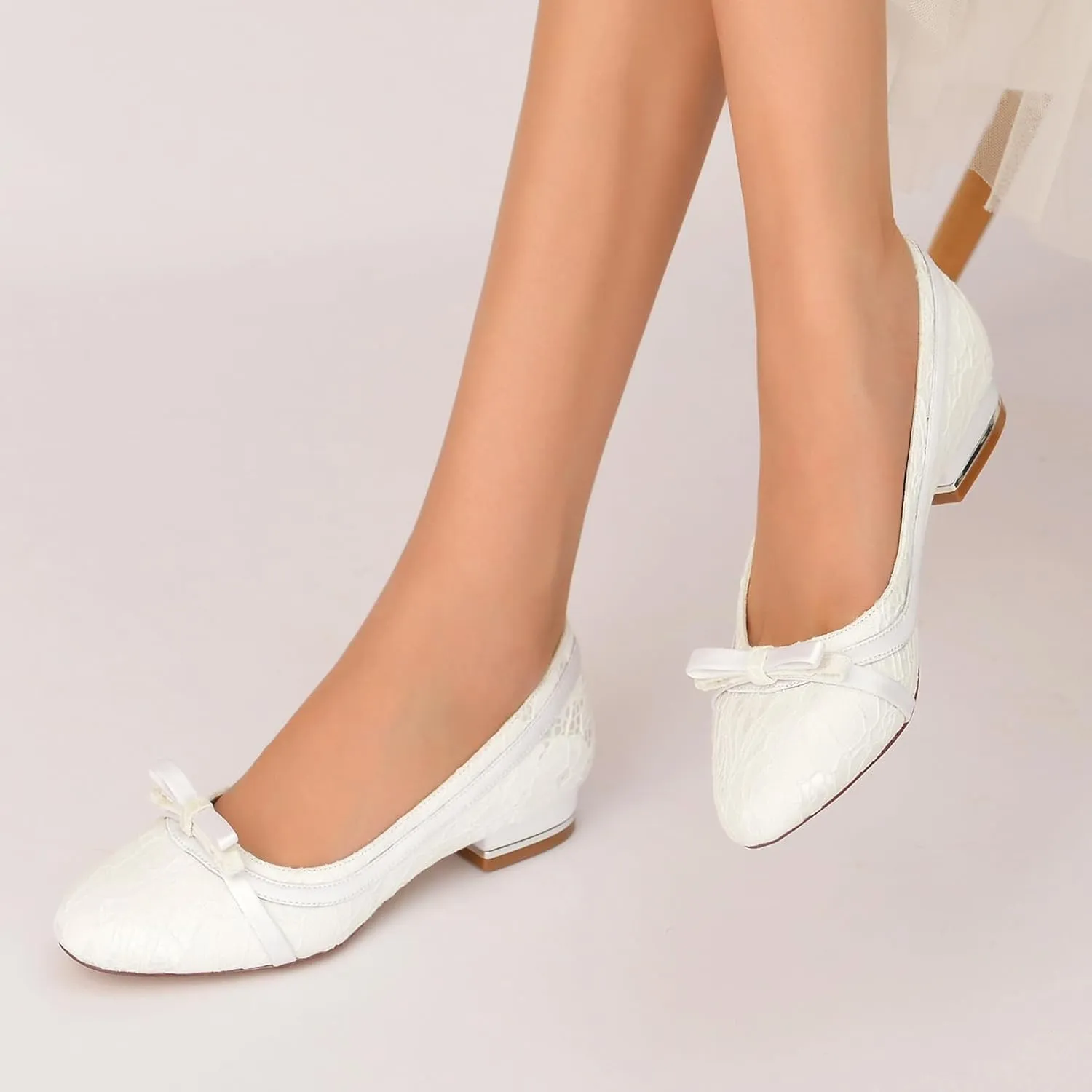 Women's Flats Slip On Floral Ballet Flat Comfortable Lace Flats Closed Prom Evening Bridal Party Dress Shoes