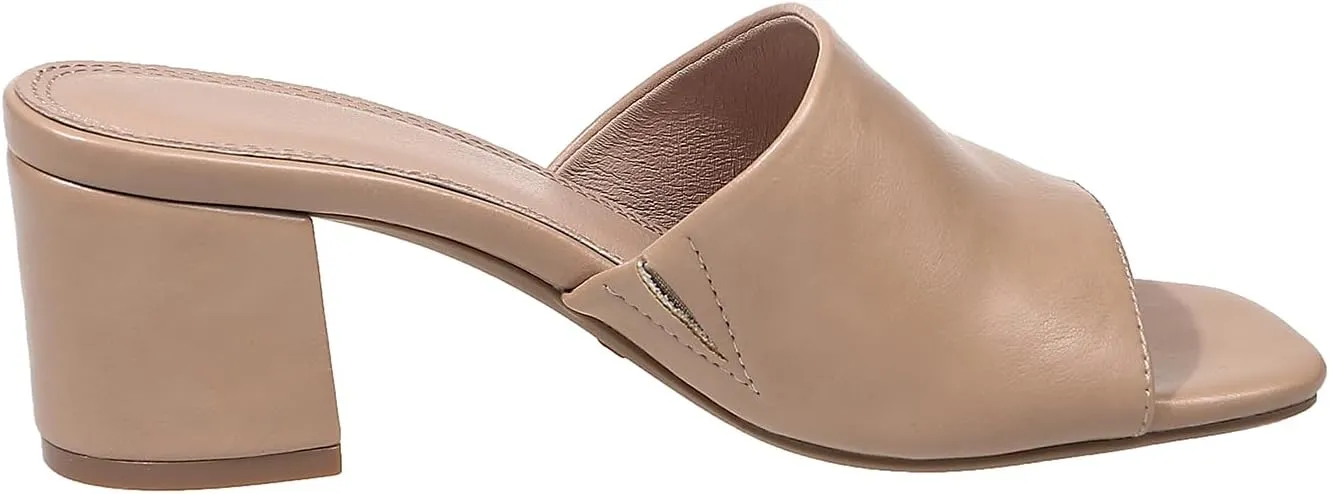 Women's Heeled Sandals Square Open Toe comfortable Heeled Mules Chunky Block Low Heel On Slides
