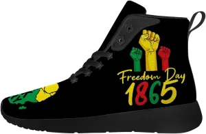 Women's Men's Juneteenth Shoes High Top Sneakers Walking Shoes Gifts for Boyfriend Girlfriend