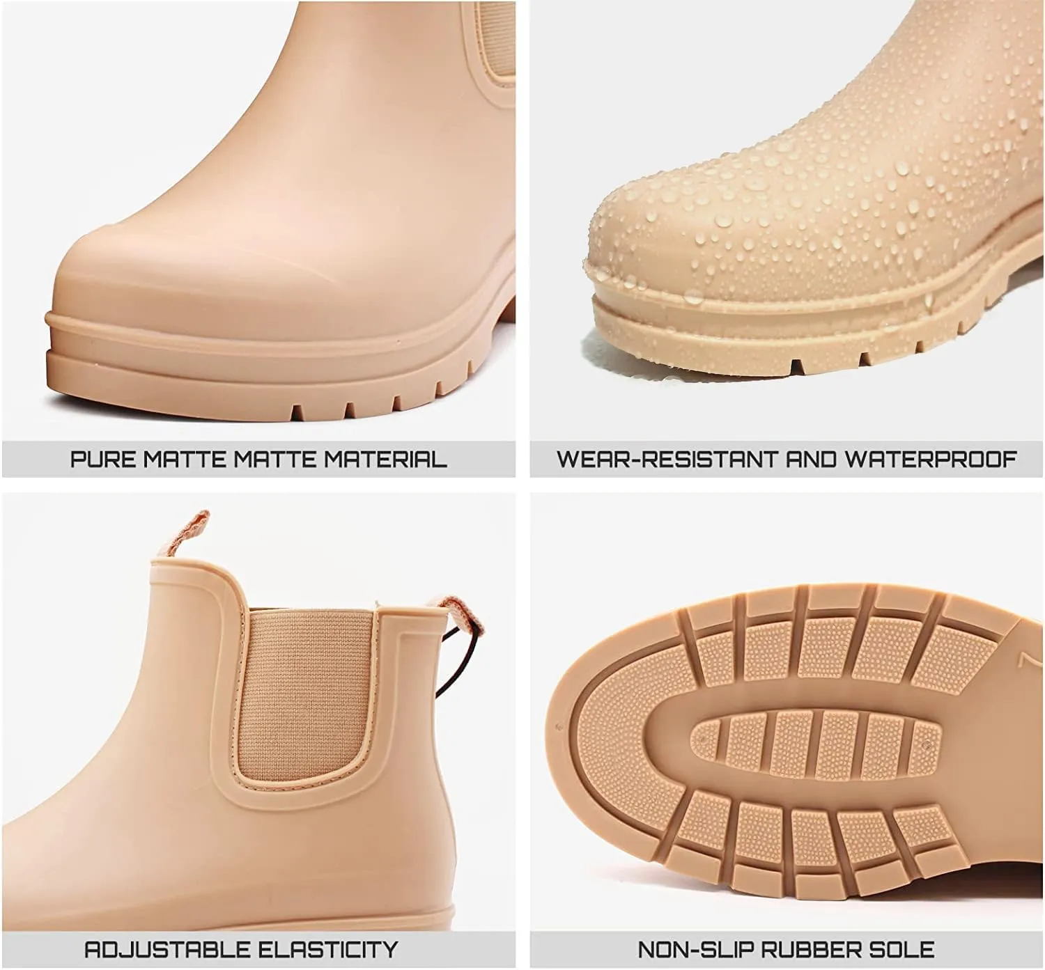 Women's Waterproof Chelsea Boot Ankle Rain Boot