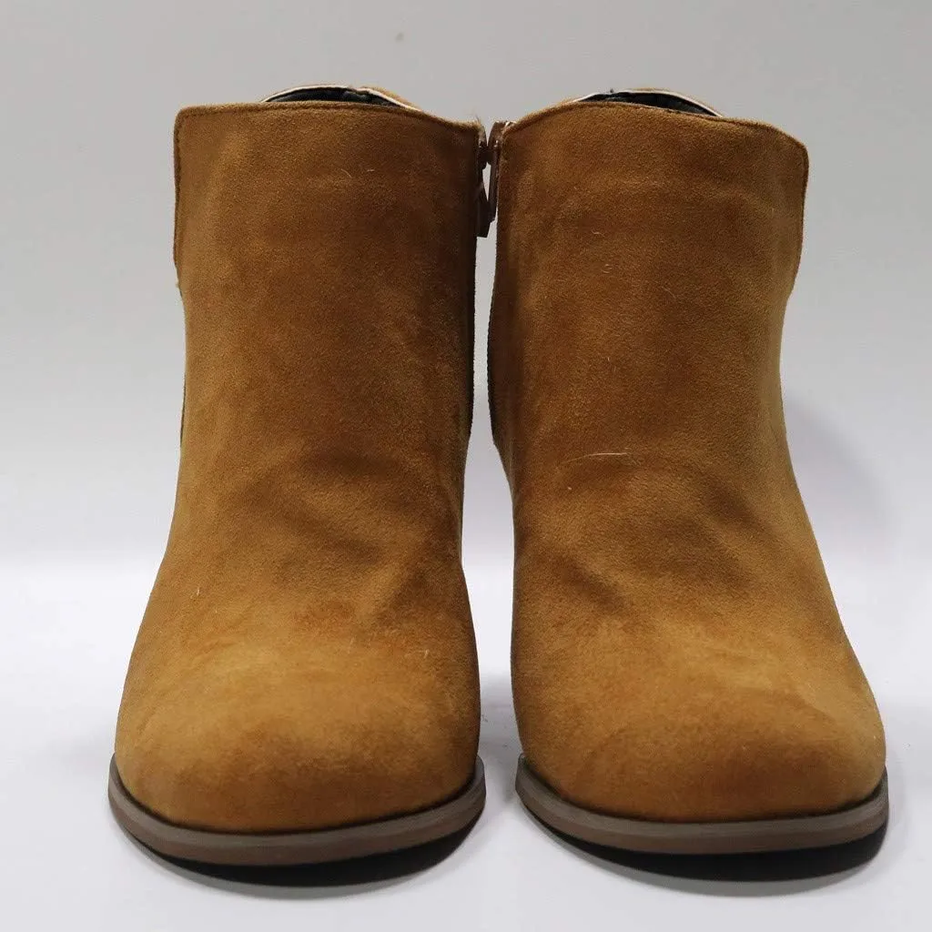 Women's Wedge Ankle Booties Comfortable Side Zipper Slip on Cutout Pointed Toe Chunky Heel Ankle Boots