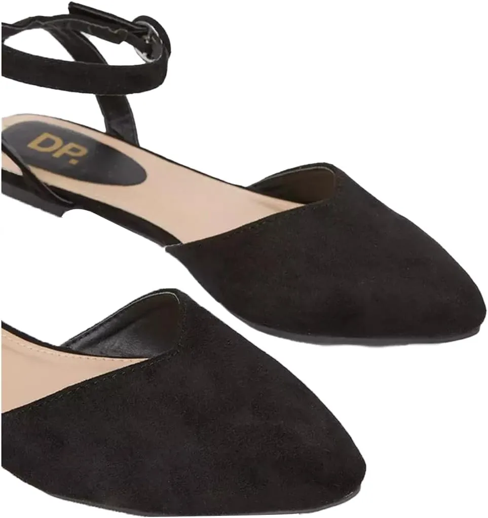 Womens/Ladies Poppy Open Back Ballerina Flats