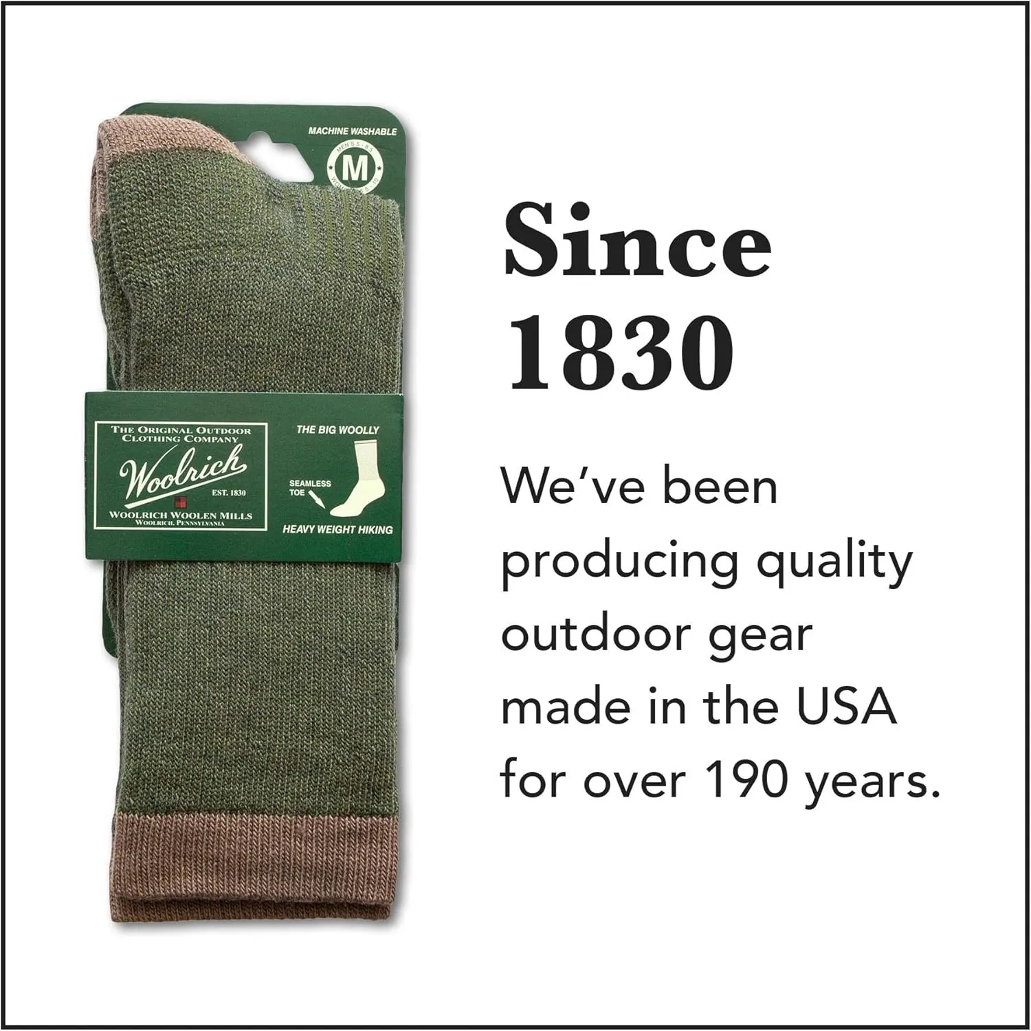Woolrich Wool Hunting Boot Socks for Men and Women - Made in USA