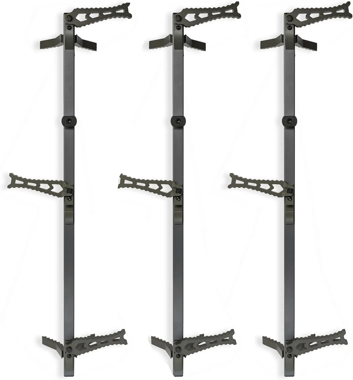 XOP Aluminum Climbing Sticks for Hunting Treestands - Set of 3 - Storm Grey w/XOP Green Steps, 34 Inches Long
