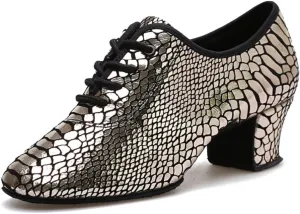 YKXLM Women Standard Practice Social Dance Sneaker Beginner Dance Practice Shoes for Women Low Heel Ballroom