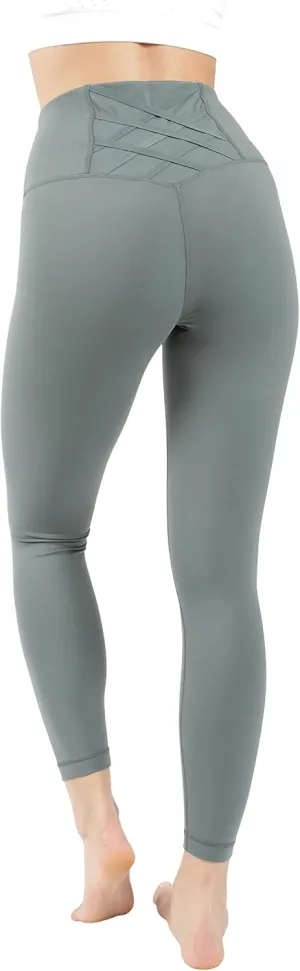 Yogalicious High Waist Squat Proof Criss Cross V-Back Ankle Length Leggings